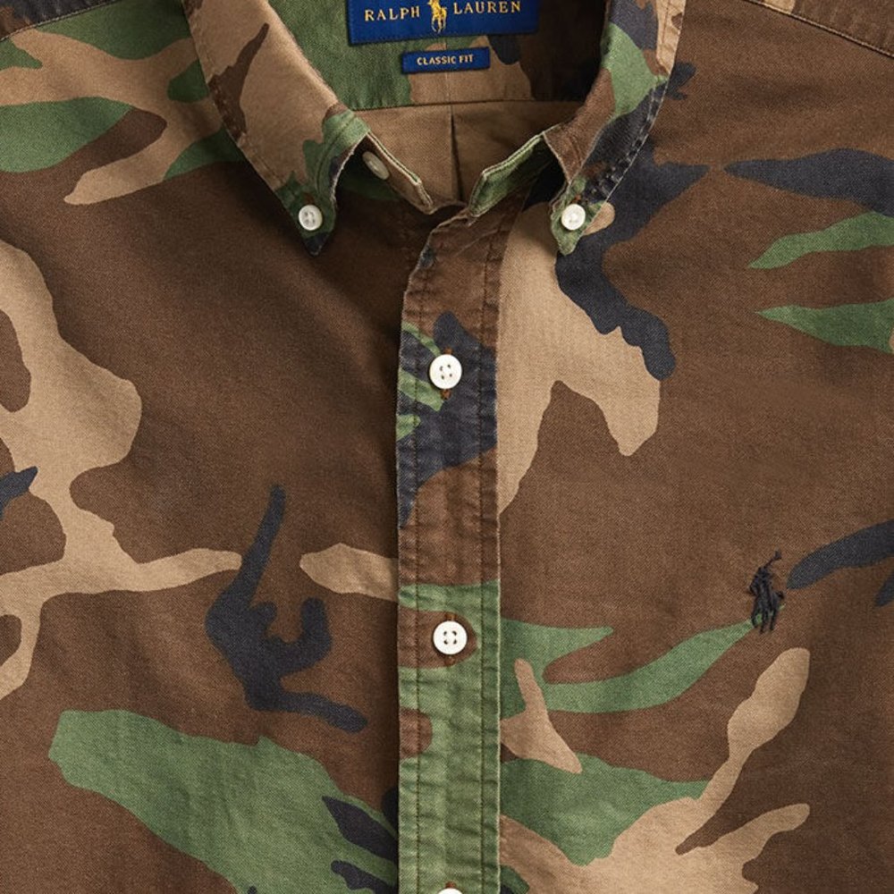 Classic Fit Camo Oxford Shirt